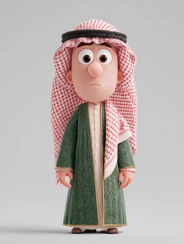 Saudi Man Pixar Style 3D Character