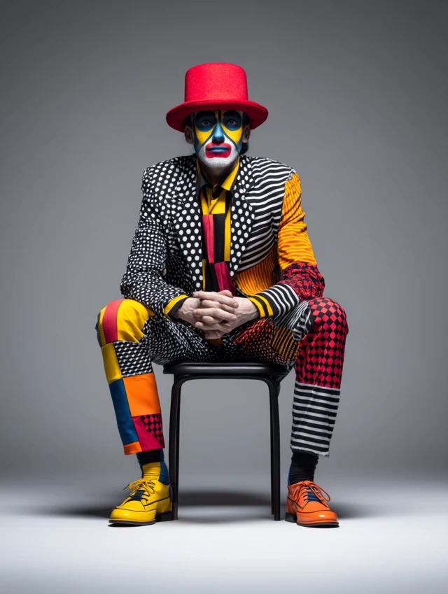 Eccentric Clown Fashion in Yamamoto, Sagmeister and Bauhaus Style