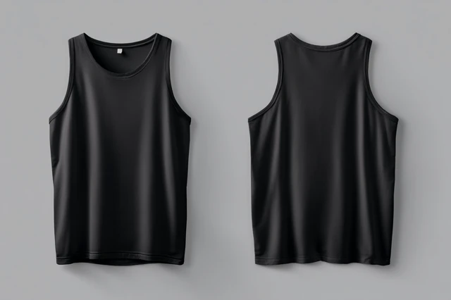 Black Tank Top Mockup Front and Back View