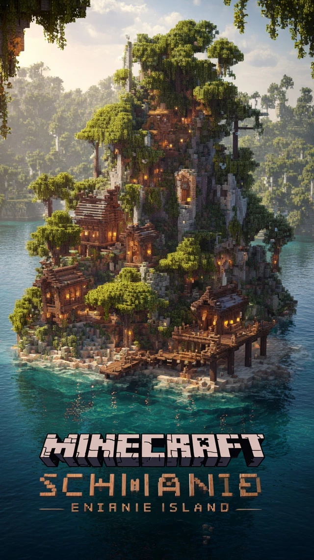 Minecraft Enchanted Shrine Island Wooden Buildings