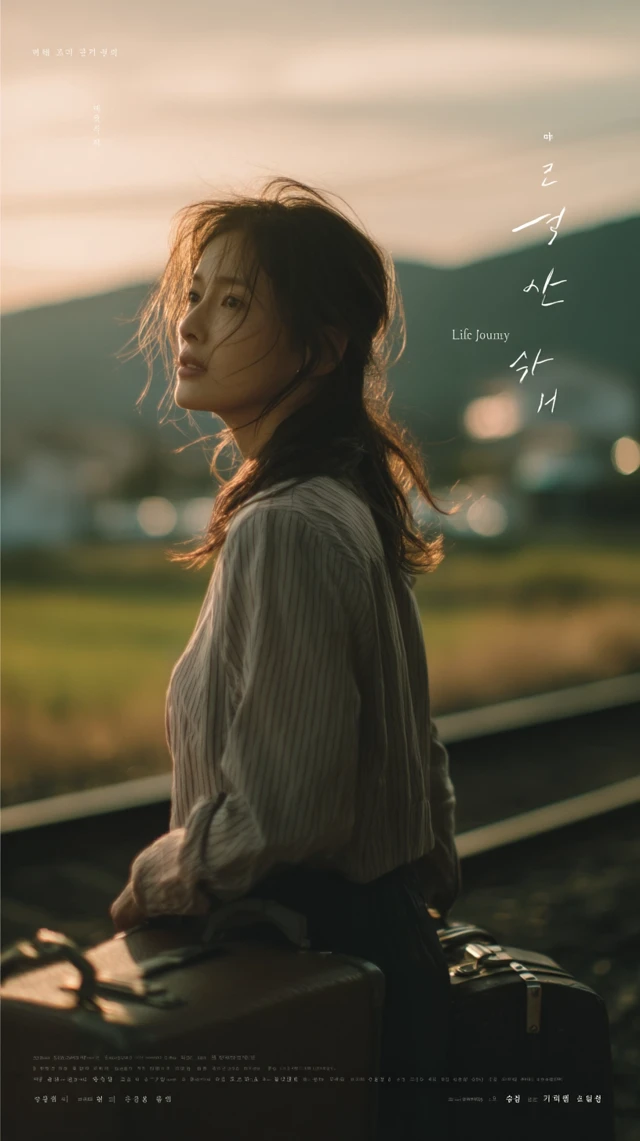 Korean Drama Scene Young Woman at Train Station