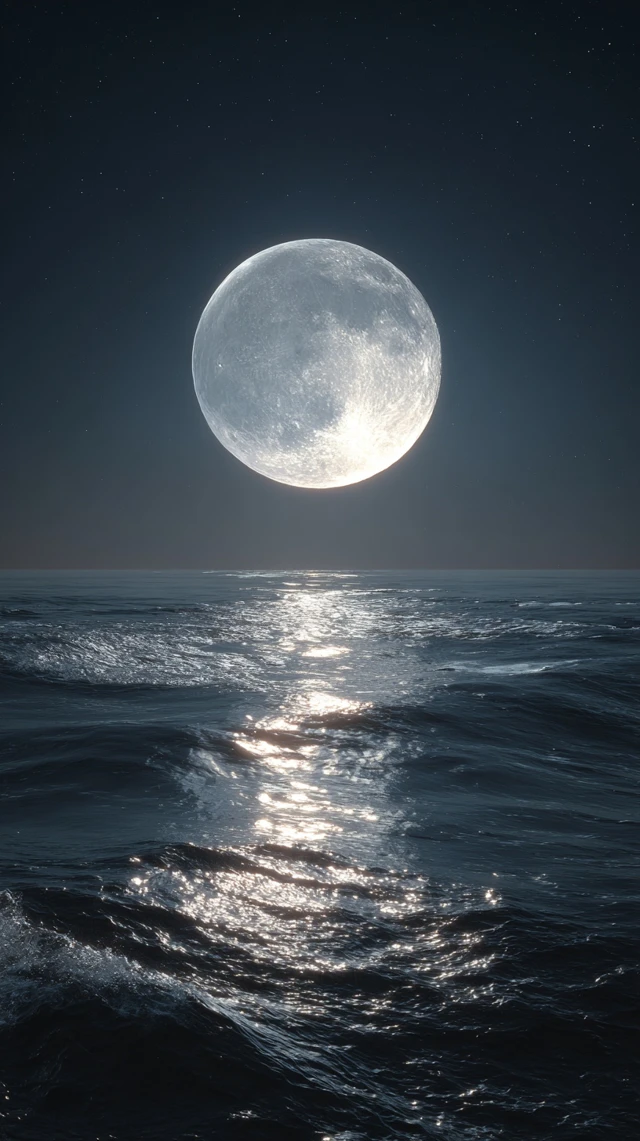 Moonlight Over Ocean A Beautiful Night Scene