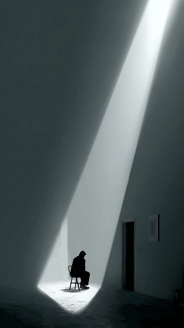 Minimalist Art A Person By A Door