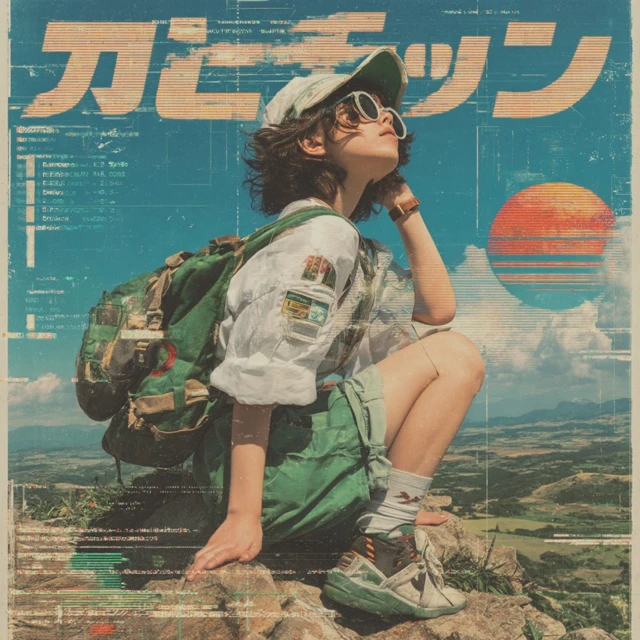 Anime Album Art Green Haired Girl With Headphones