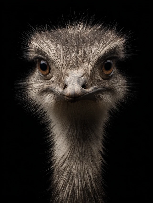 Rhea Bird Frontal Portrait Elegant HD