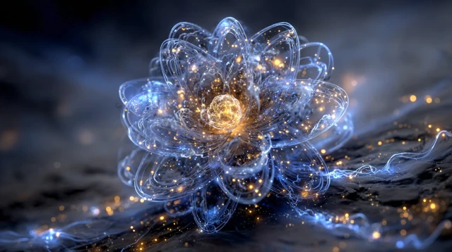 3D Hydrogen Atom Scientific Render