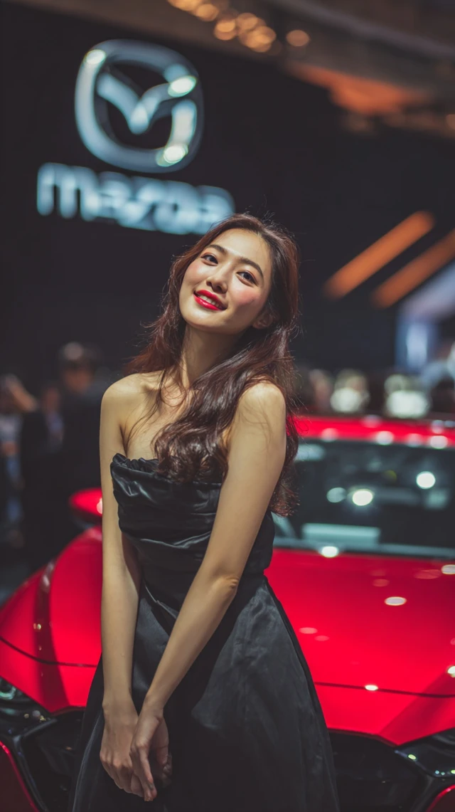 Attractive Chinese Sales Girl at Motor Show in Jakarta