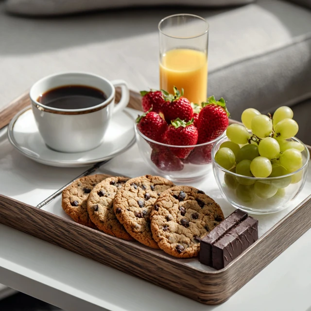 Hotel Refreshment Table Cookies Coffee Fruit