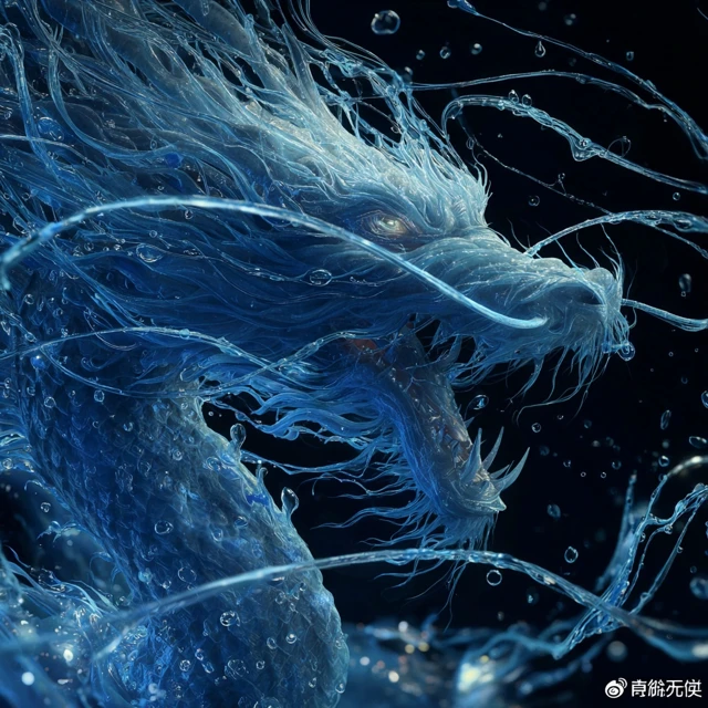 Azure Dragon in Ethereal Aurora Art