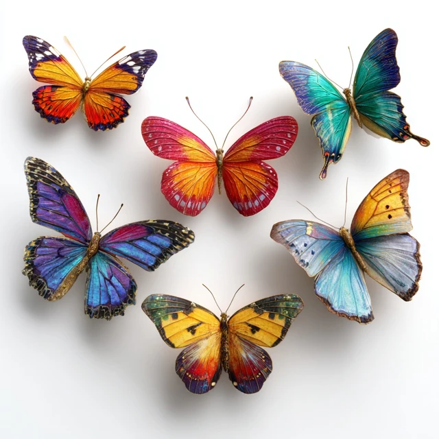 Colorful Butterflies 3D Illustration
