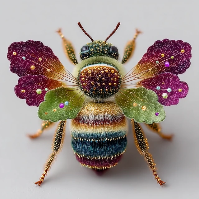 Bee Venus Flytrap Hybrid Detailed Illustration