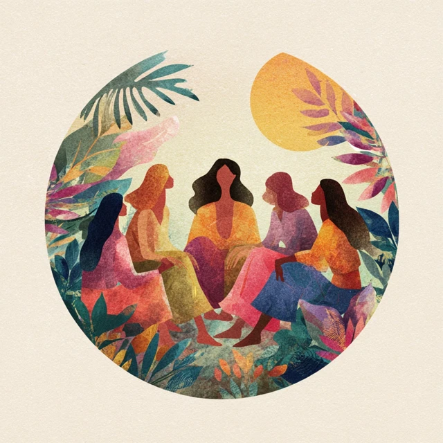 Retreat Circle Illustration Relaxation and Plenty