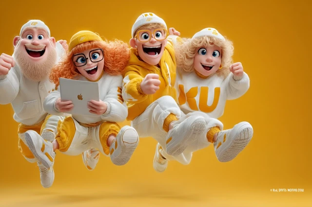 Creative Team 3D Cartoon Dynamic Collaboration