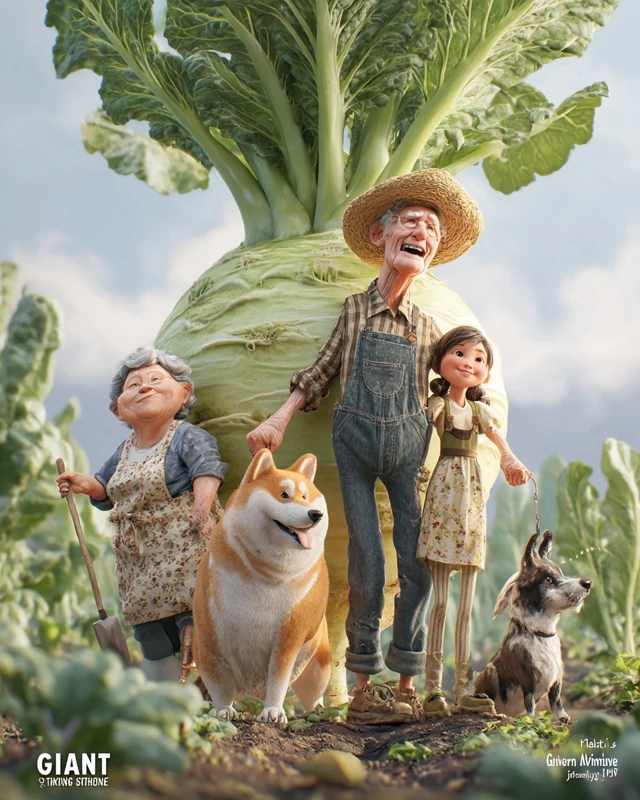 Giant Turnip Fairytale Illustration