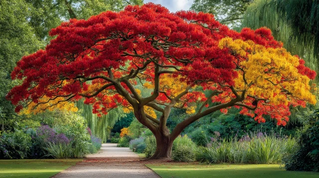 Beautiful Landscape Exotic Tree with Rich Colors