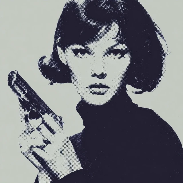 Female Secret Agent in 1960s Movie Poster Style