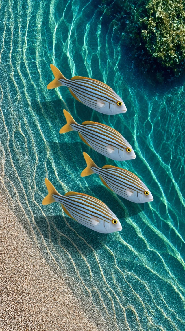 Underwater Fish Swimming Turquoise Sea