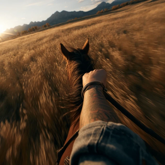 Horseback Riding in South Dakota Golden Hour