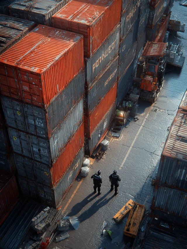 Police Investigation at Container Yard