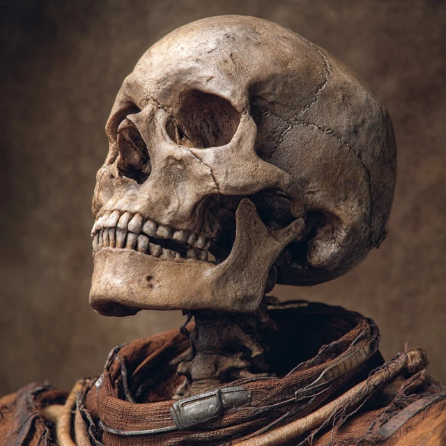 Mummified Skeleton Realistic Depiction of Suffering