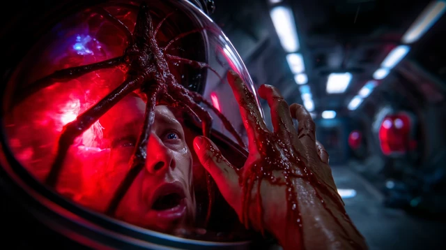 Alien Horror Astronaut Helmet Closeup
