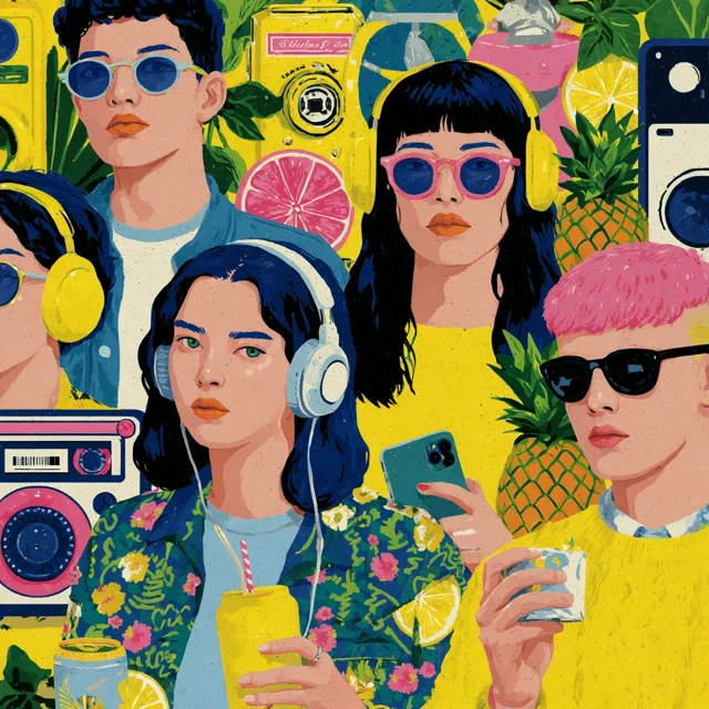 Pop Culture and Playful Elements Street Scene
