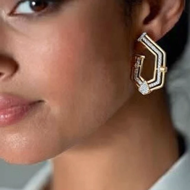 Elegant Diamond Earring in Ultra Realistic Photography