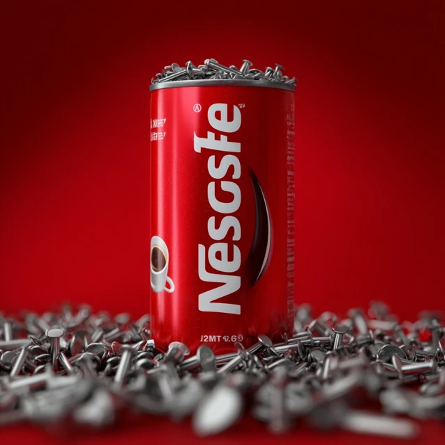 Nescafe Can with Nails Hyperrealistic Art