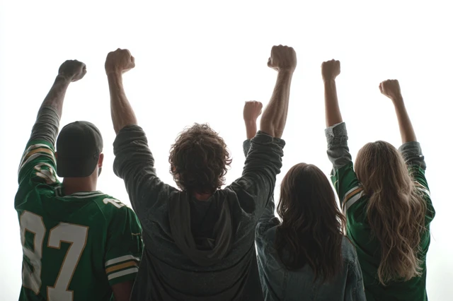 Sports Fans Celebrating Together