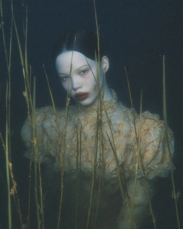 Eerie Skeleton in Water Chiaroscuro Painting