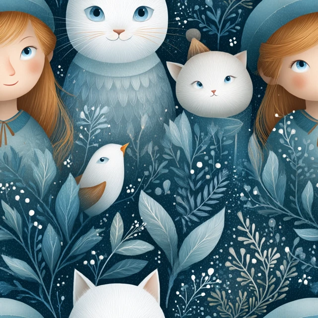 New Year Illustration for Children Book Hedgehogs Flowers