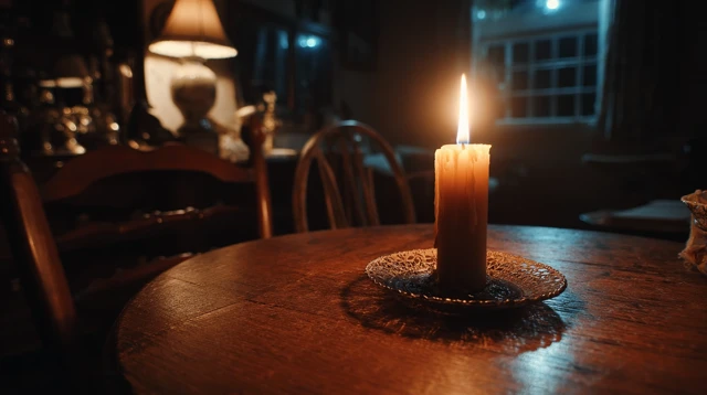 Candlelight in a Dark Room Symbolic and Meditative