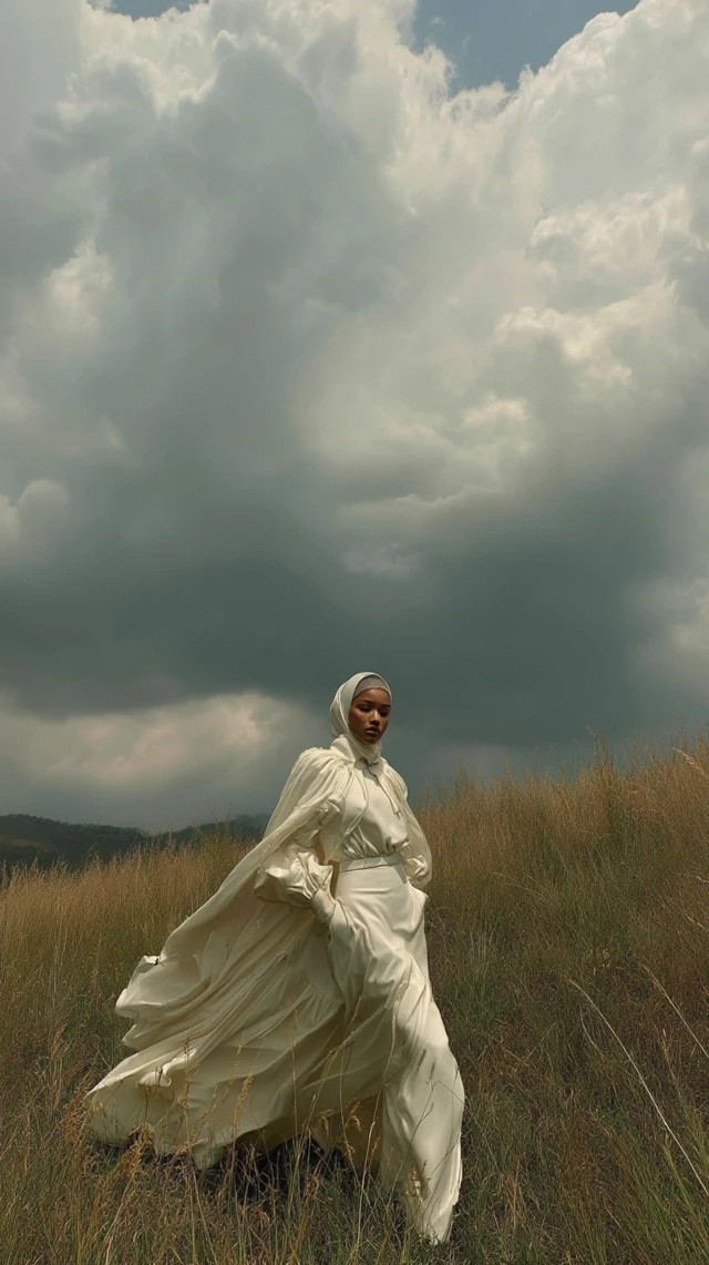 Muslim Woman in Hijab and Abaya: Vogue Editorial