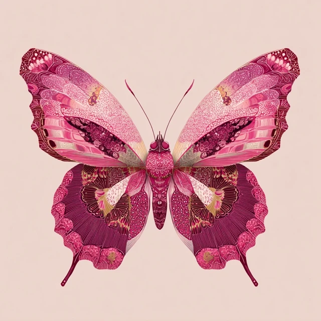 Pink Butterfly Design Illustration