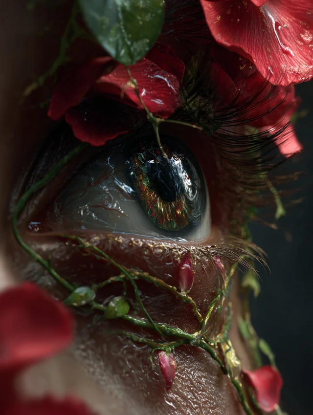 Rose Petal Eye Editorial Photography