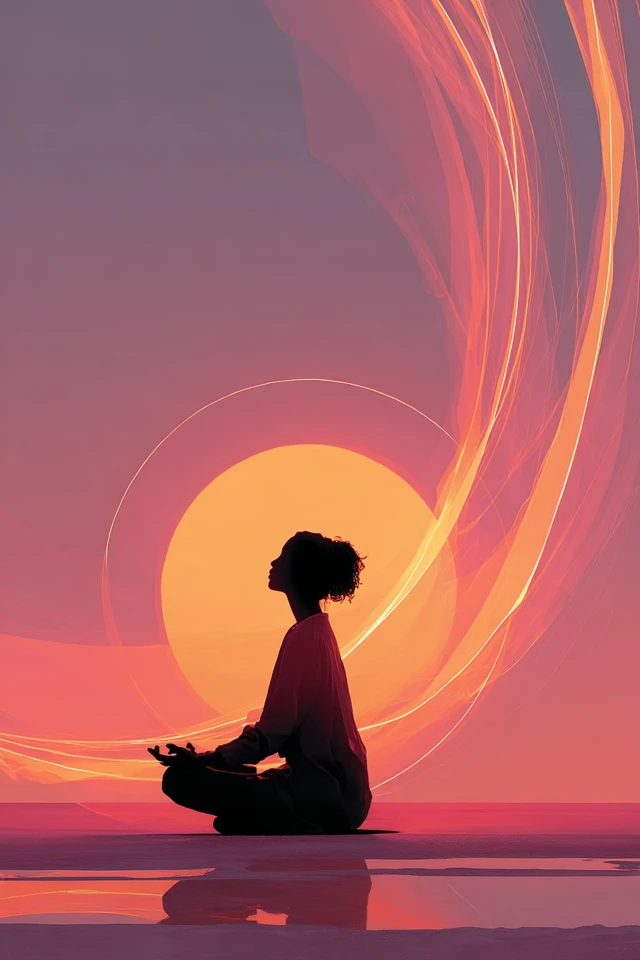 Meditation Illustration Female Spiritual Energy