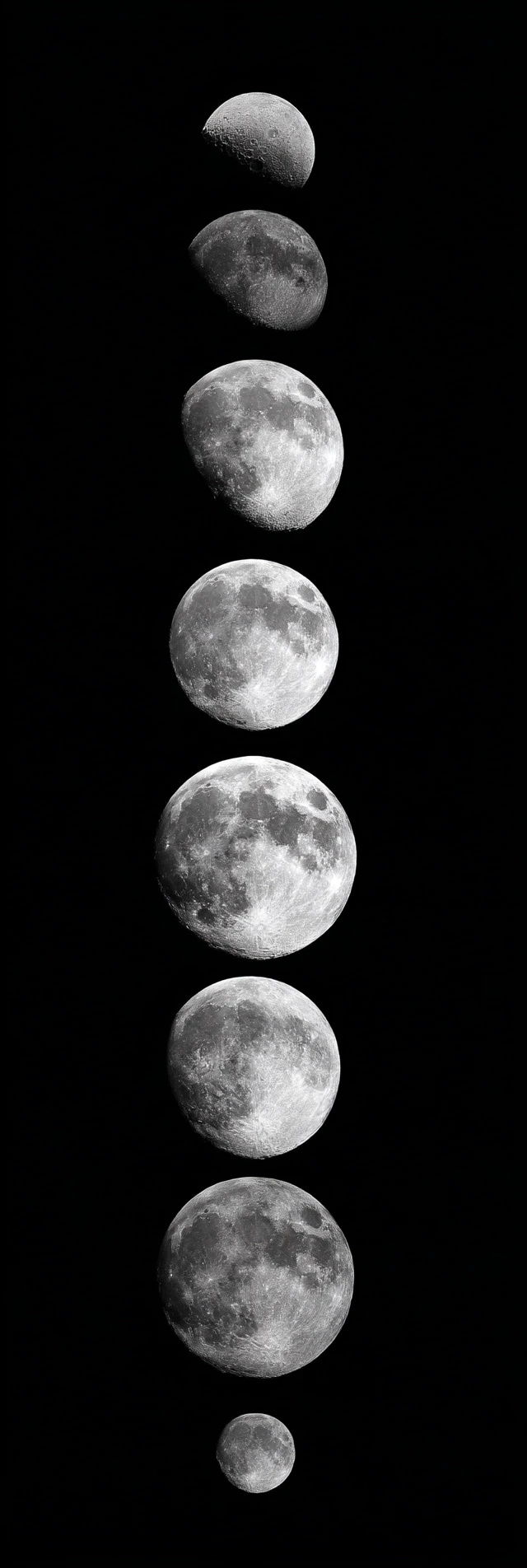 Moon Phases Wall Art Minimalist Black and White