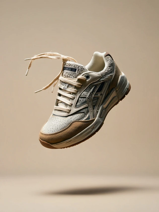 Floating Sneaker Photography in Guy Bourdin Style