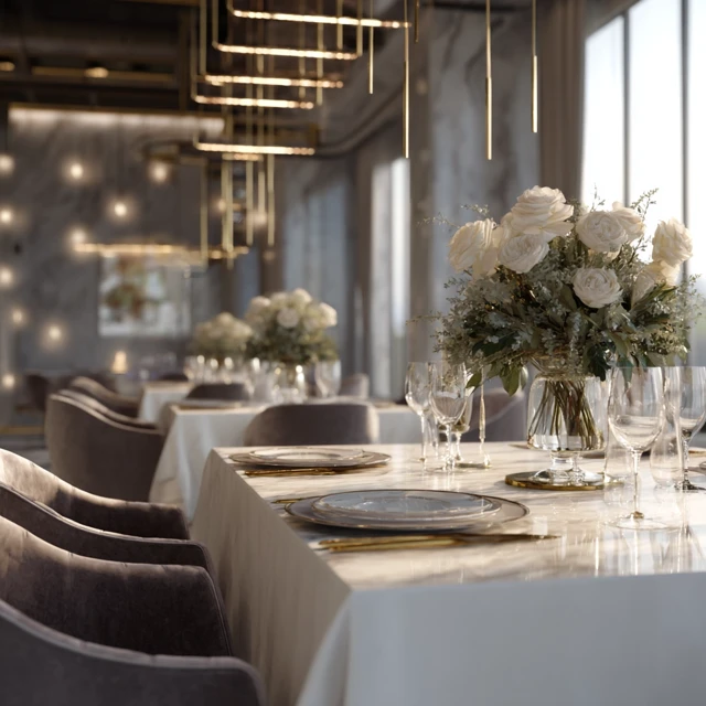 Luxurious Restaurant Interior Fine Dining Elegant Setting