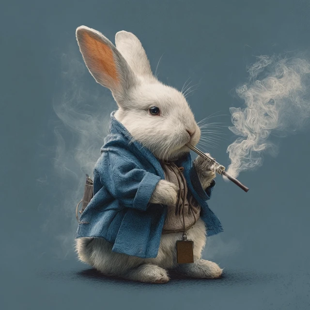 Rabbit Vaping A Unique Illustration