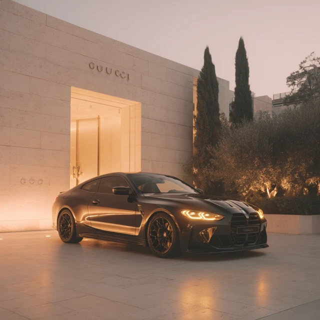 BMW M4 Competition 2025 Black Gucci Store