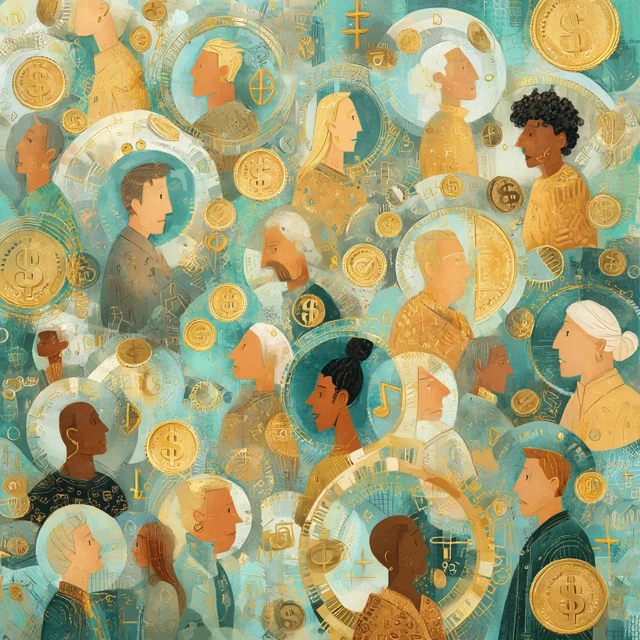 Golden Circle of People Financial Expressionism