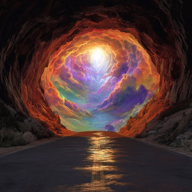 Kaleidochromic Tunnel to the Light at Life''s End