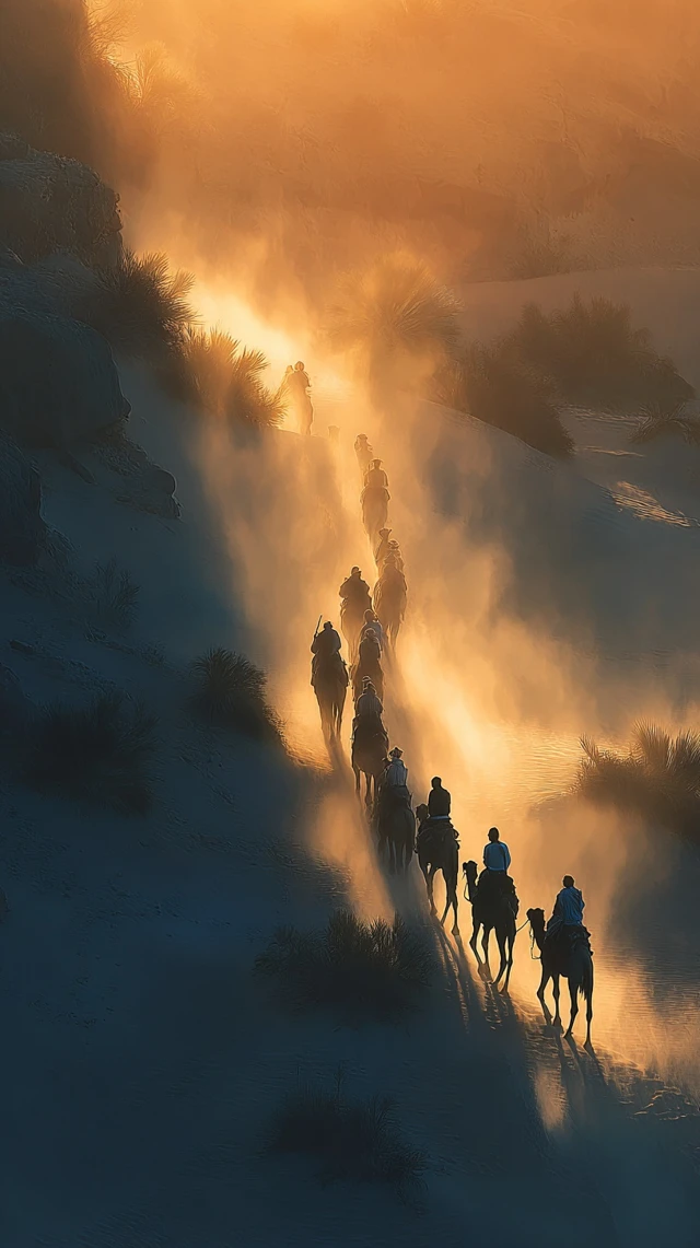 Moroccan Sahara Desert Sunrise Oil Painting