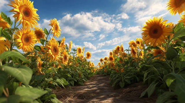 Sunflower Field Scenic View HD