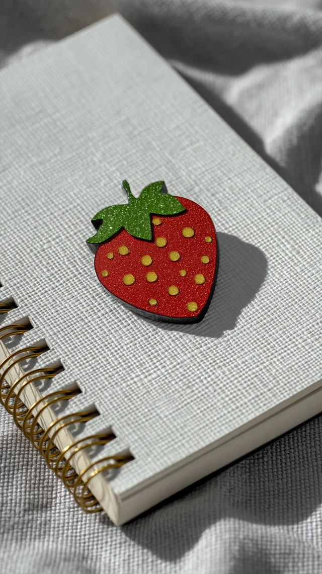 Notebook with Strawberry Sticker