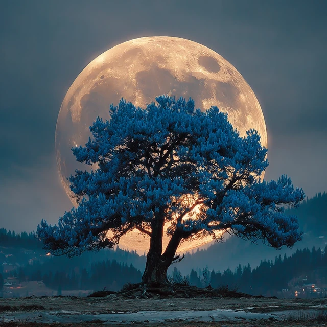 Glowing Stone with Blue Lighting