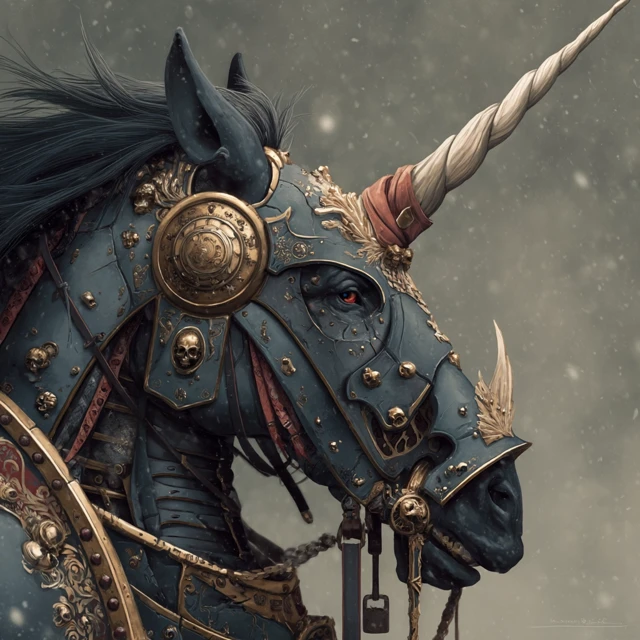 Grimmdark Warhammer 40K Unicorn Portrait