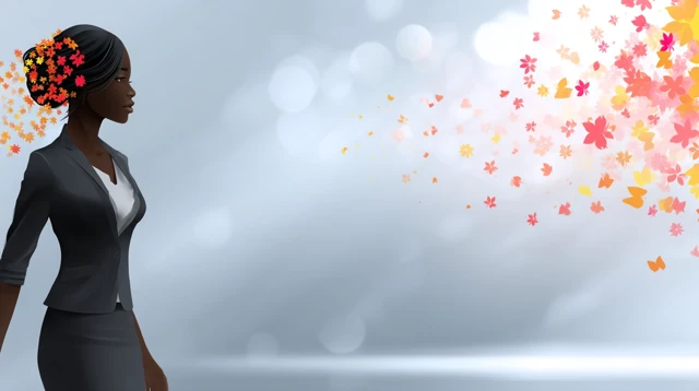 Woman with Flower Head Growth Inspiration Art