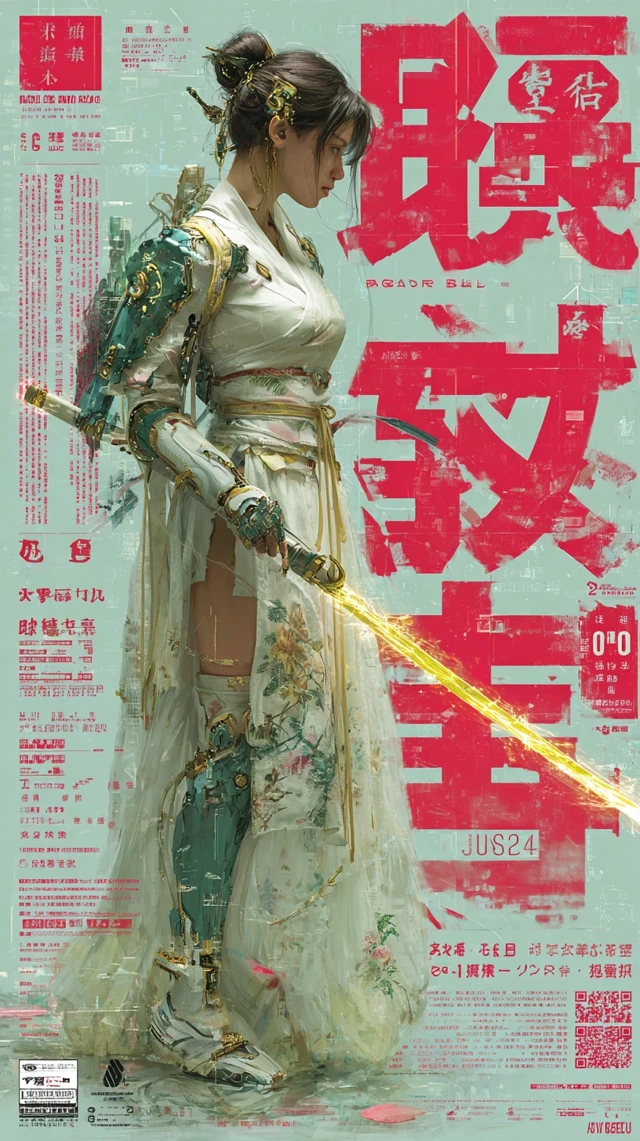 Cyberpunk Warrior He Ziqiong Fusion of Tech and Culture